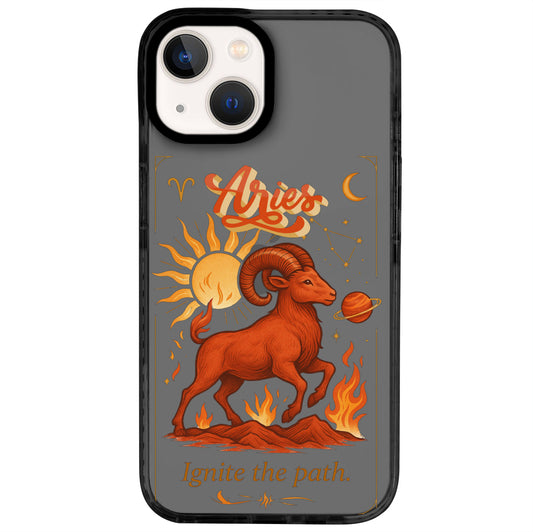iPhone 14 Koç Burcu Way of Aries Telefon Kılıfı - Cool Black