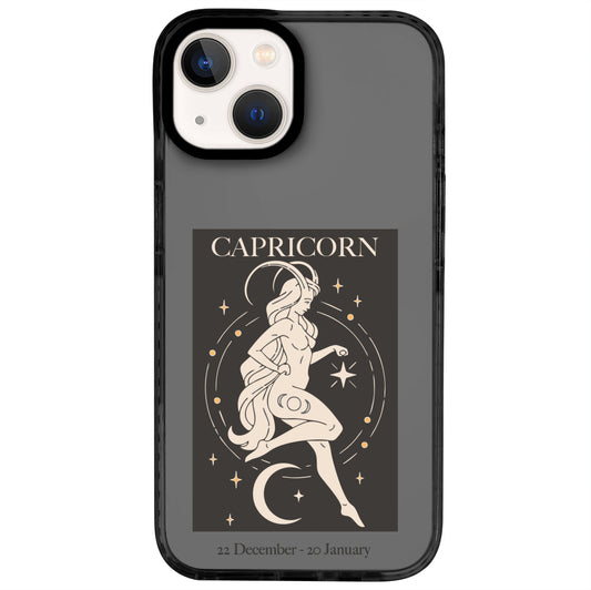 iPhone 14 Oğlak Burcu History of Zodiac Telefon Kılıfı - Cool Black