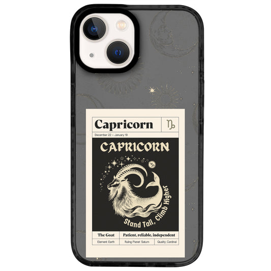 iPhone 14 Oğlak Burcu Sticker Mode Telefon Kılıfı - Cool Black