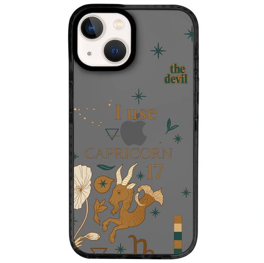 iPhone 14 Oğlak Burcu The Emperor Telefon Kılıfı - Cool Black