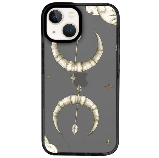 iPhone 14 Yay Burcu Soft Stars Telefon Kılıfı - Cool Black