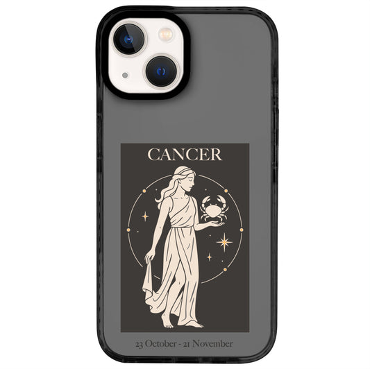 iPhone 14 Yengeç Burcu History of Zodiac Telefon Kılıfı - Cool Black