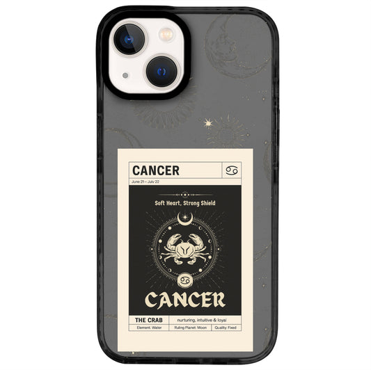 iPhone 14 Yengeç Burcu Sticker Mode Telefon Kılıfı - Cool Black