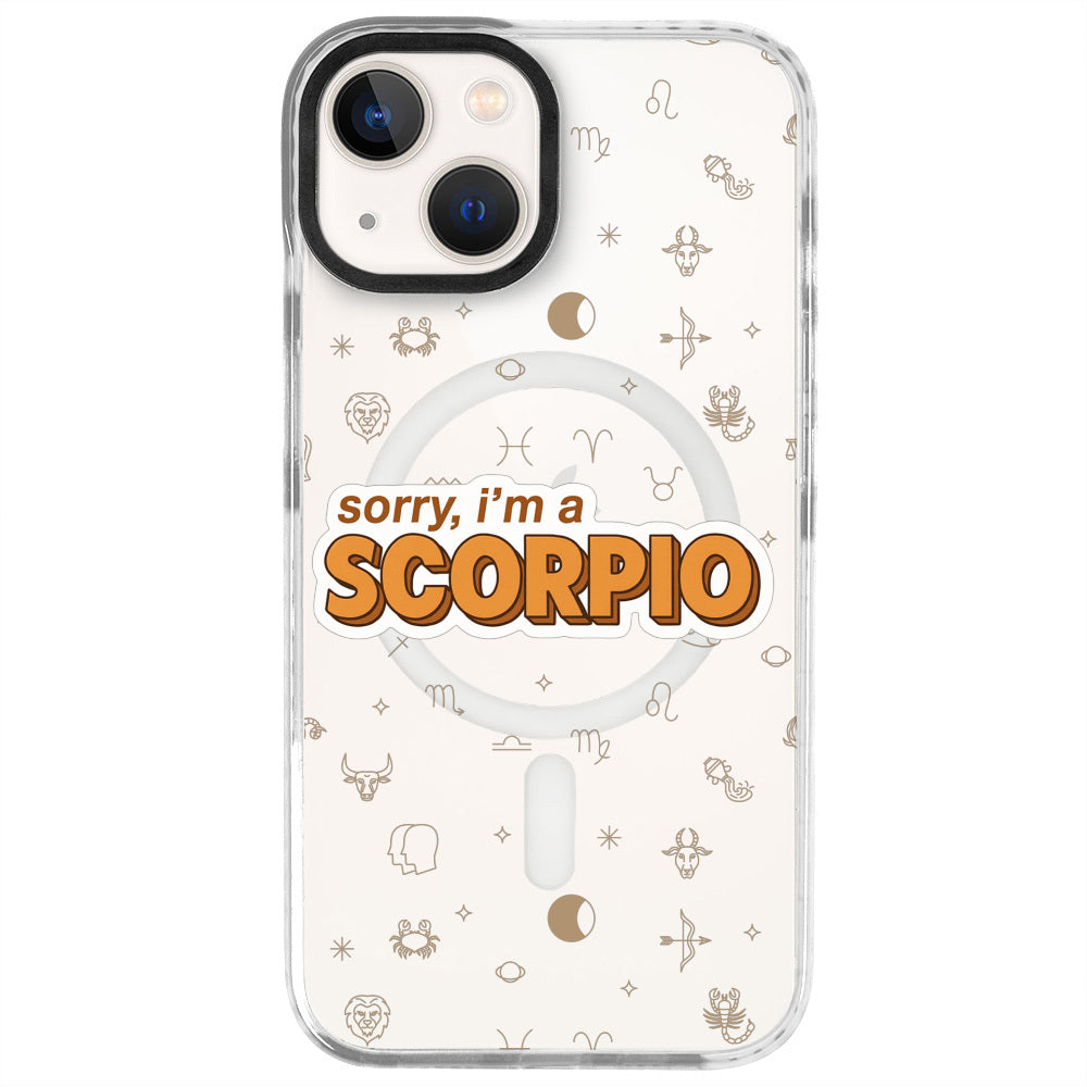 iPhone 14 Akrep Burcu Sorry Zodiac Telefon Kılıfı - Beyaz