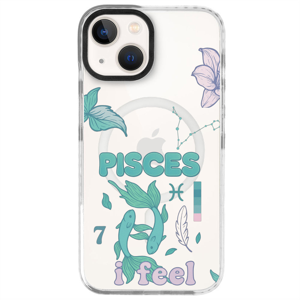 iPhone 14 Balık Burcu The Emperor Telefon Kılıfı - Beyaz