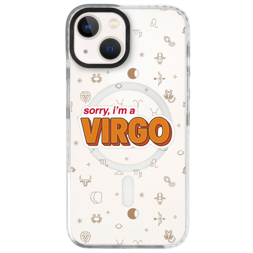 iPhone 14 Başak Burcu Sorry Zodiac Telefon Kılıfı - Beyaz