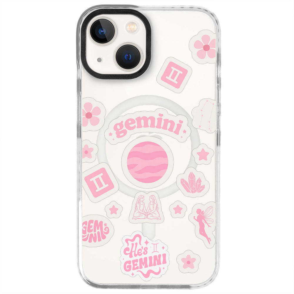 iPhone 14 İkizler Burcu Sweet Rules Telefon Kılıfı - Beyaz
