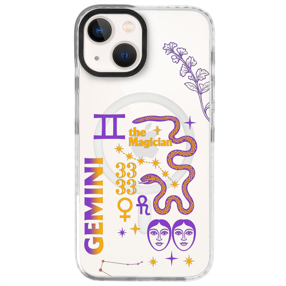 iPhone 14 İkizler Burcu The Emperor Telefon Kılıfı - Beyaz