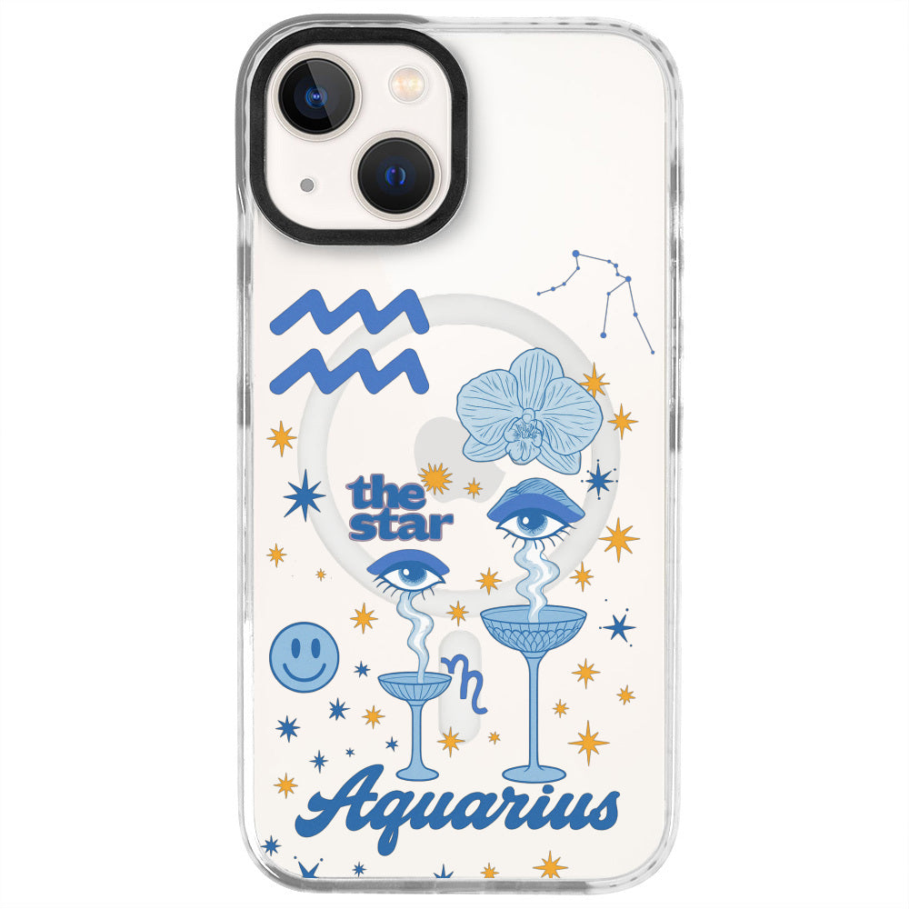 iPhone 14 Kova Burcu The Emperor Telefon Kılıfı - Beyaz