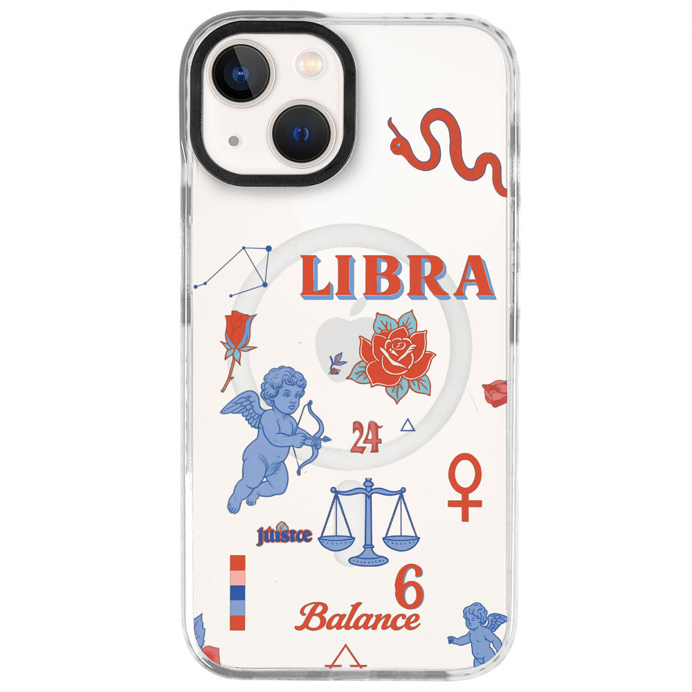 iPhone 14 Terazi Burcu The Emperor Telefon Kılıfı - Beyaz