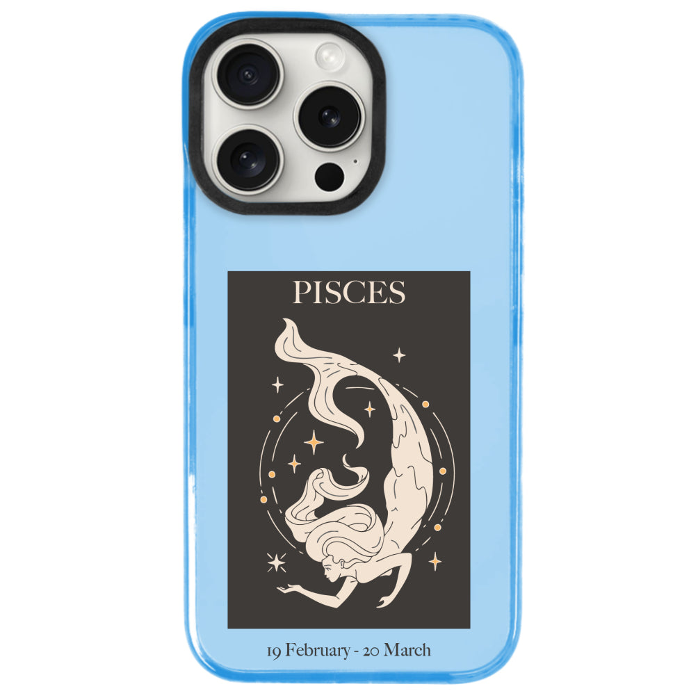 iPhone 14 Pro Balık Burcu History of Zodiac Telefon Kılıfı - Azure