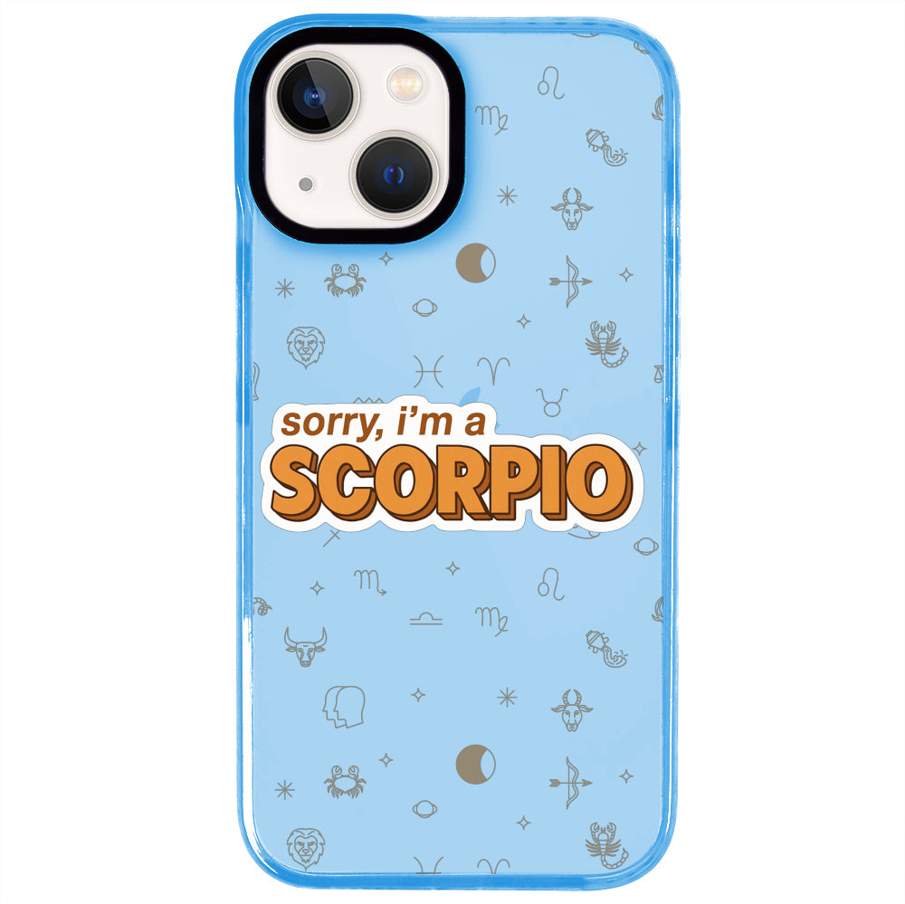 iPhone 15 Akrep Burcu Sorry Zodiac Telefon Kılıfı - Azure
