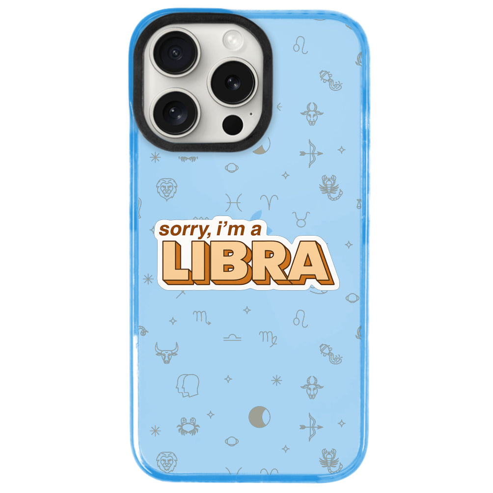 iPhone 15 Pro Max Terazi Burcu Sorry Zodiac Telefon Kılıfı - Azure