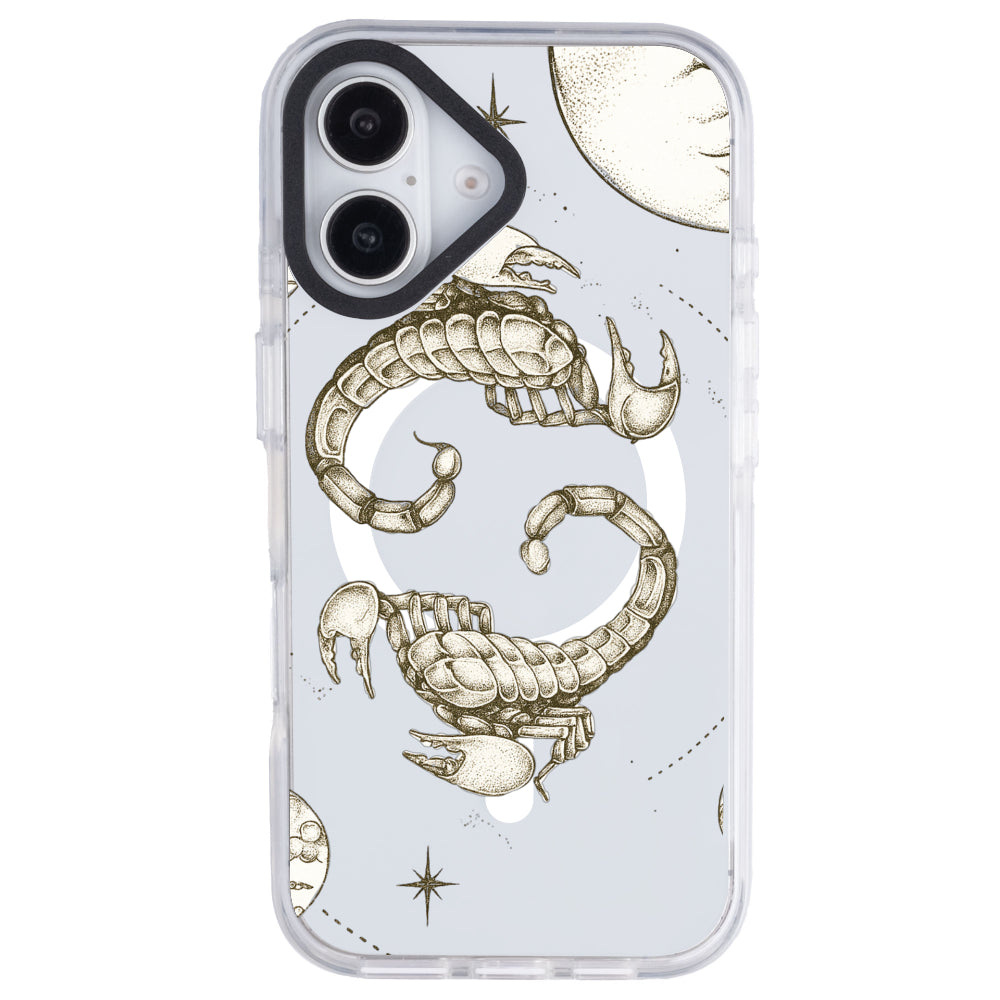 iPhone 16 Akrep Burcu Soft Stars Telefon Kılıfı - Beyaz