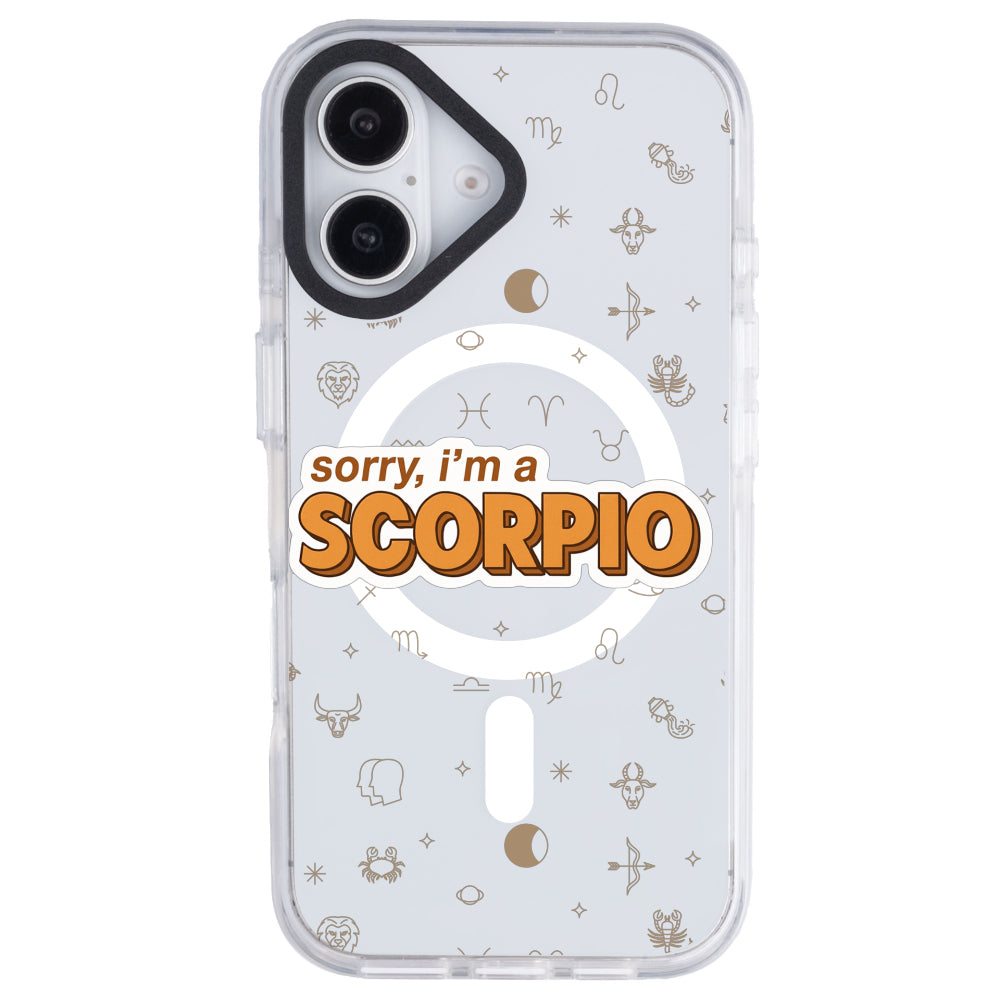 iPhone 16 Akrep Burcu Sorry Zodiac Telefon Kılıfı - Beyaz