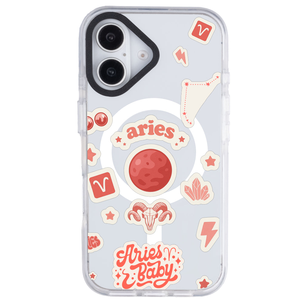 iPhone 16 Koç Burcu Sweet Rules Telefon Kılıfı - Beyaz