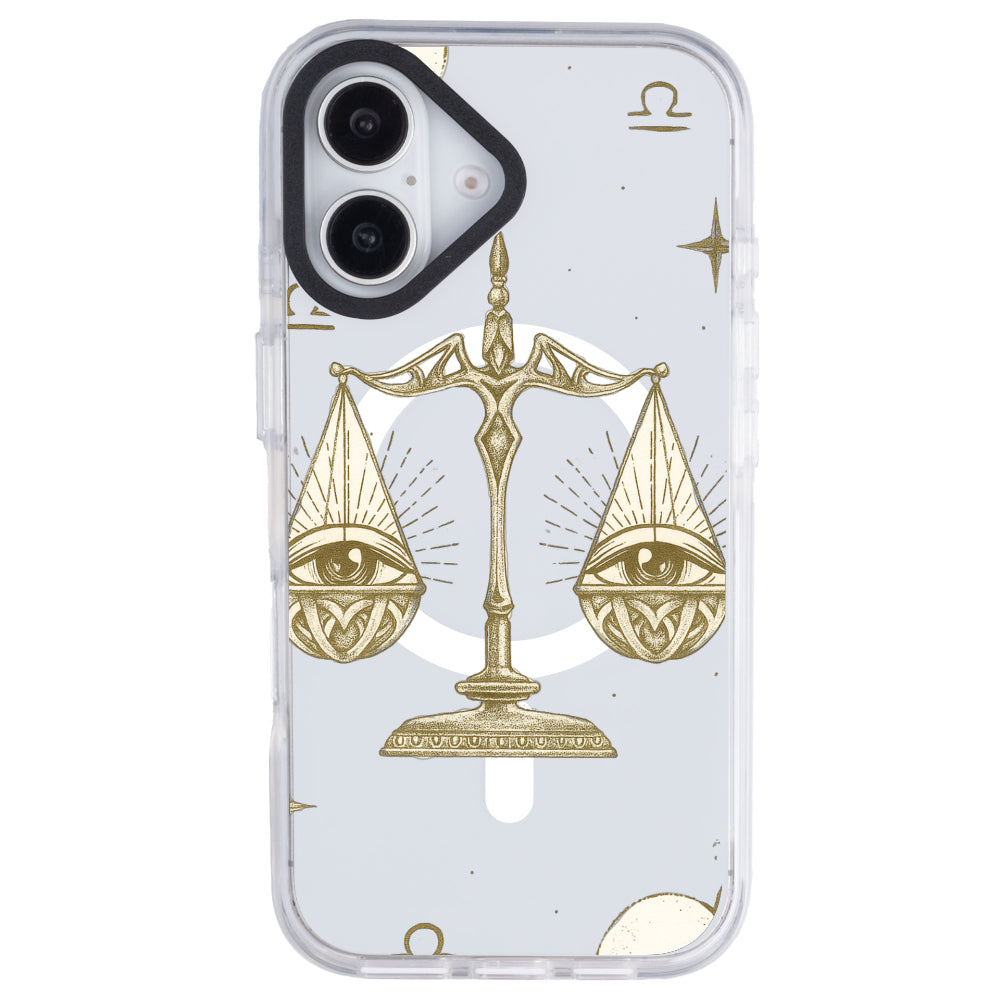 iPhone 16 Terazi Burcu Soft Stars Telefon Kılıfı - Beyaz