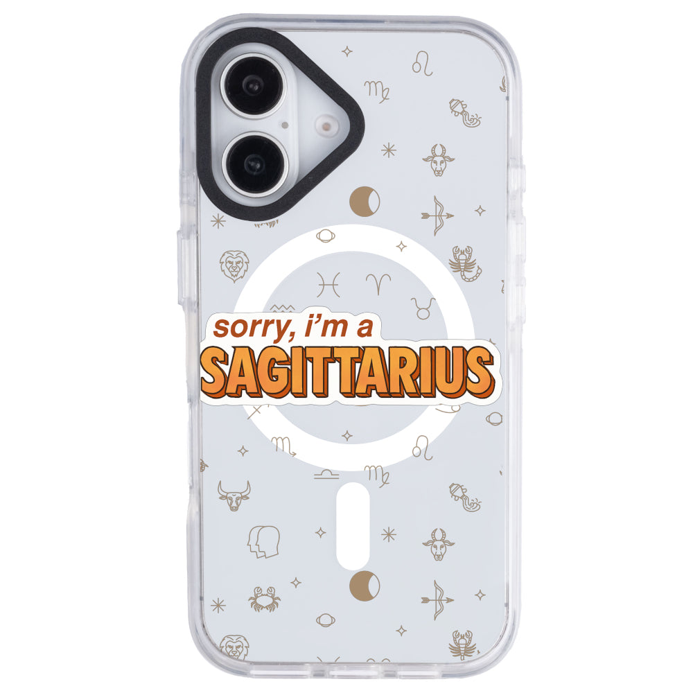 iPhone 16 Yay Burcu Sorry Zodiac Telefon Kılıfı - Beyaz
