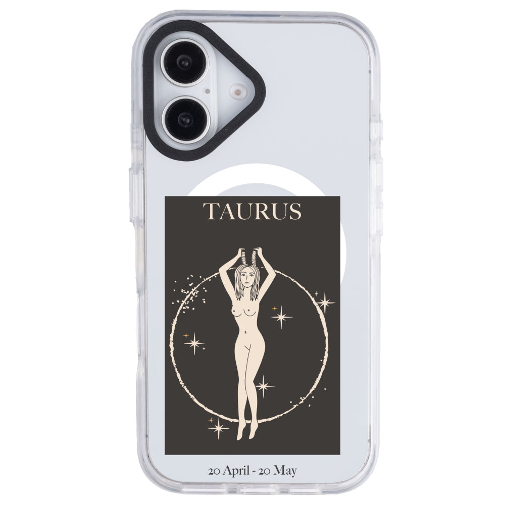 iPhone 16 Plus Boğa Burcu History of Zodiac Telefon Kılıfı - Beyaz