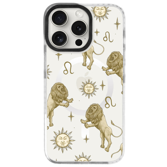 iPhone 16 Pro Aslan Burcu Soft Stars Telefon Kılıfı - Beyaz