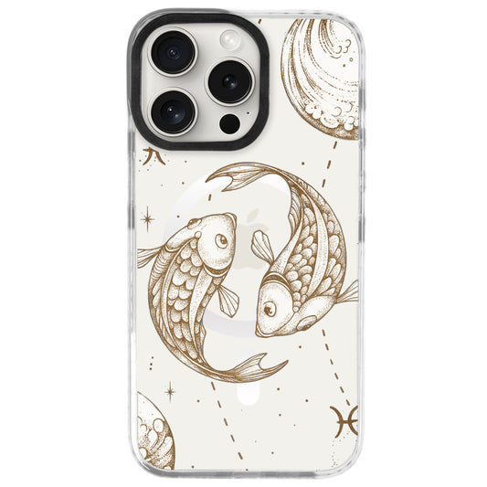 iPhone 16 Pro Balık Burcu Soft Stars Telefon Kılıfı - Beyaz