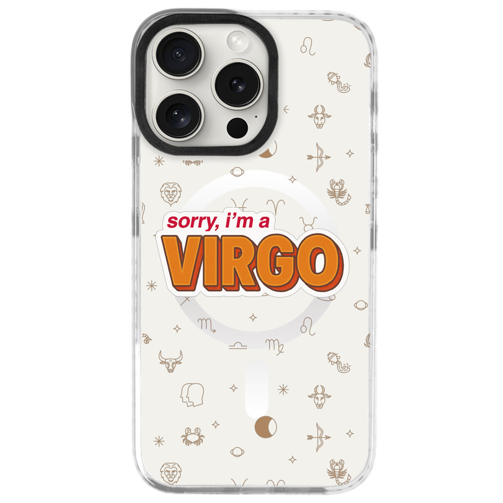 iPhone 16 Pro Başak Burcu Sorry Zodiac Telefon Kılıfı - Beyaz