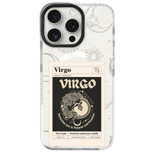 iPhone 16 Pro Başak Burcu Sticker Mode Telefon Kılıfı - Beyaz