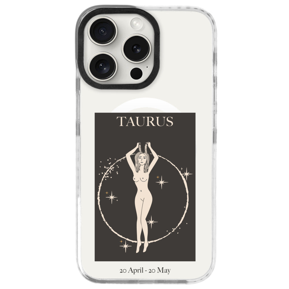 iPhone 16 Pro Boğa Burcu History of Zodiac Telefon Kılıfı - Beyaz