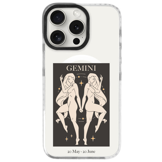 iPhone 16 Pro İkizler Burcu History of Zodiac Telefon Kılıfı - Beyaz