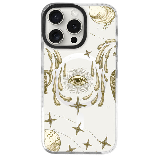 iPhone 16 Pro Kova Burcu Soft Stars Telefon Kılıfı - Beyaz