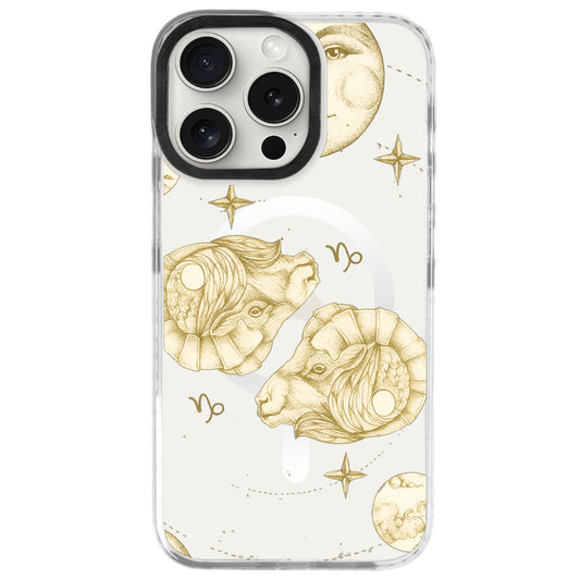 iPhone 16 Pro Oğlak Burcu Soft Stars Telefon Kılıfı - Beyaz