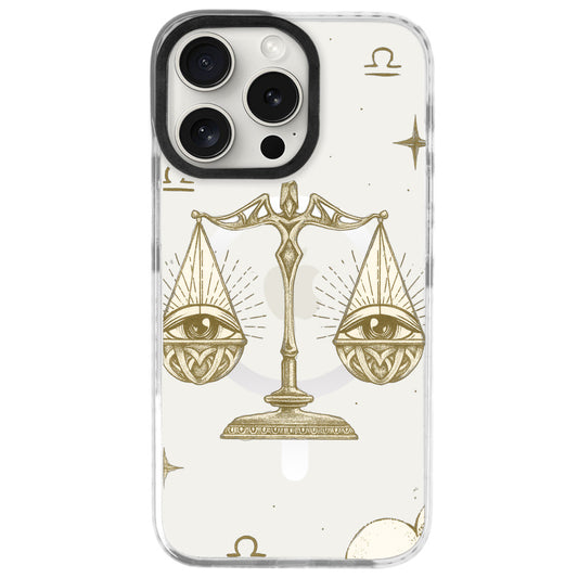 iPhone 16 Pro Terazi Burcu Soft Stars Telefon Kılıfı - Beyaz