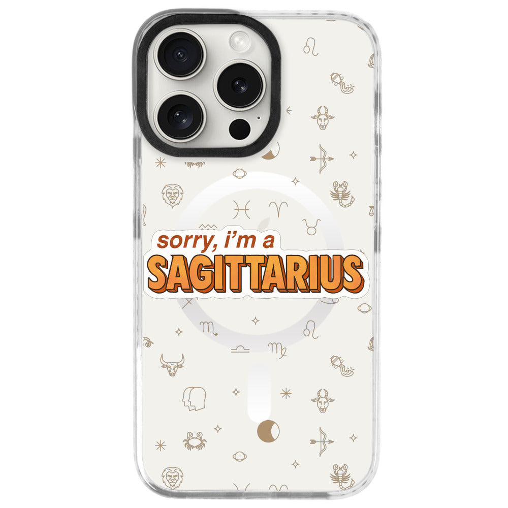 iPhone 16 Pro Yay Burcu Sorry Zodiac Telefon Kılıfı - Beyaz