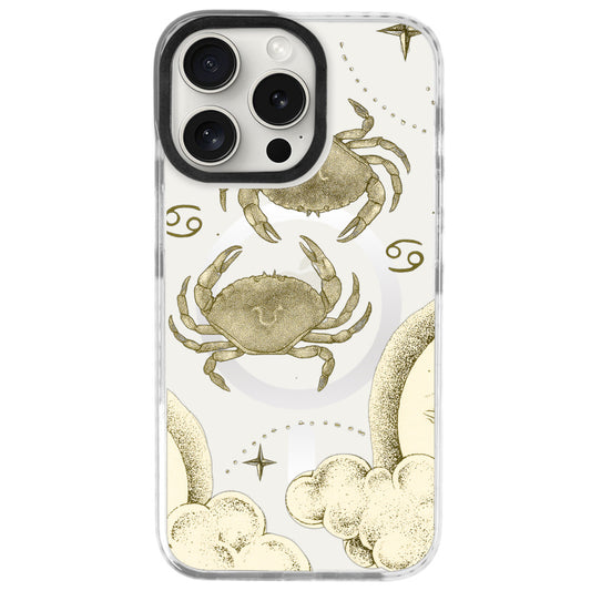 iPhone 16 Pro Yengeç Burcu Soft Stars Telefon Kılıfı - Beyaz