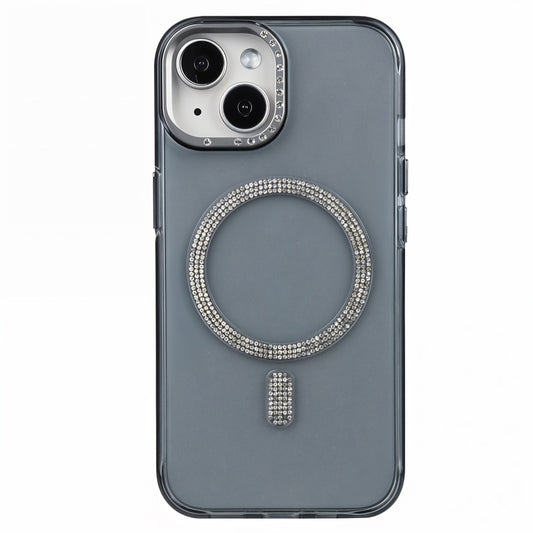 iPhone 14 Shiny Transparent Magsafe Telefon Kılıfı Siyah