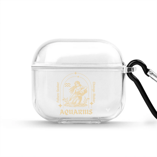 Apple AirPods 4 Burçlar Aquarius Astrology Şeffaf Kılıf