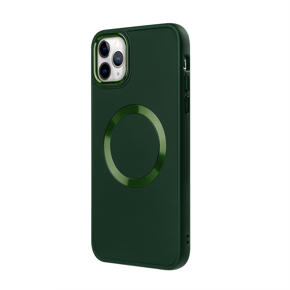 Apple iPhone 12 Pro Max Renkli Magsafe Case Haki