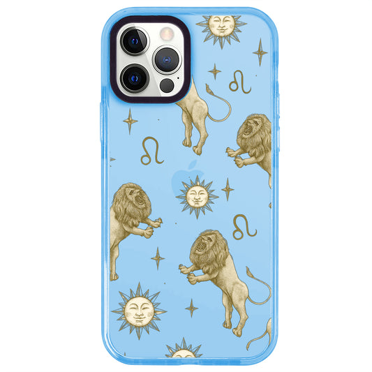 iPhone 12 Pro Aslan Burcu Soft Stars Telefon Kılıfı - Azure