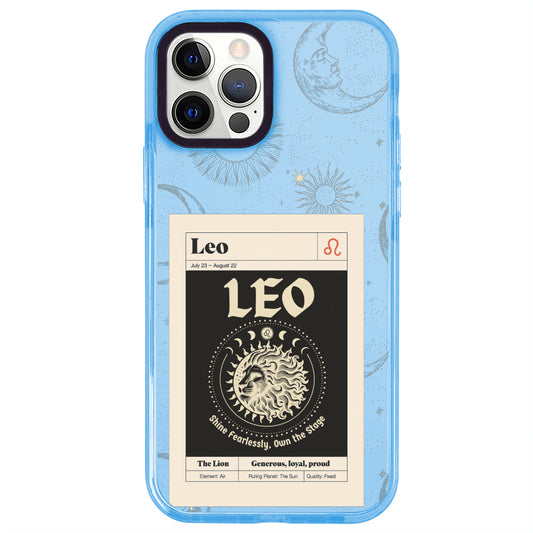 iPhone 12 Pro Aslan Burcu Sticker Mode Telefon Kılıfı - Azure