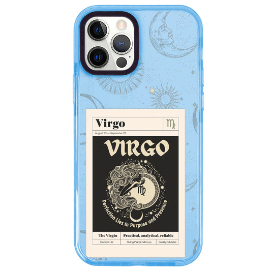 iPhone 12 Pro Başak Burcu Sticker Mode Telefon Kılıfı - Azure