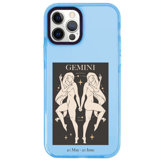 iPhone 12 Pro İkizler Burcu History of Zodiac Telefon Kılıfı - Azure