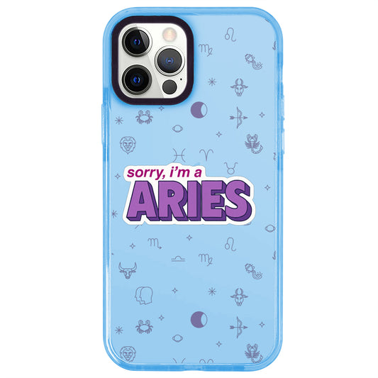 iPhone 12 Pro Koç Burcu Sorry Zodiac Telefon Kılıfı - Azure