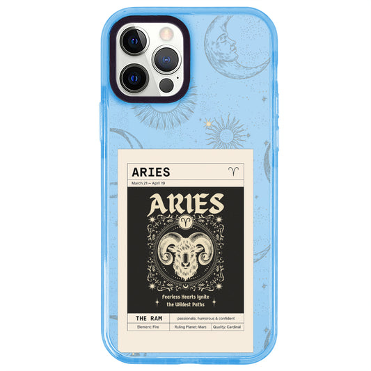 iPhone 12 Pro Koç Burcu Sticker Mode Telefon Kılıfı - Azure