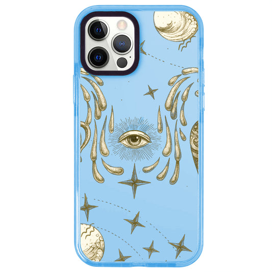 iPhone 12 Pro Kova Burcu Soft Stars Telefon Kılıfı - Azure