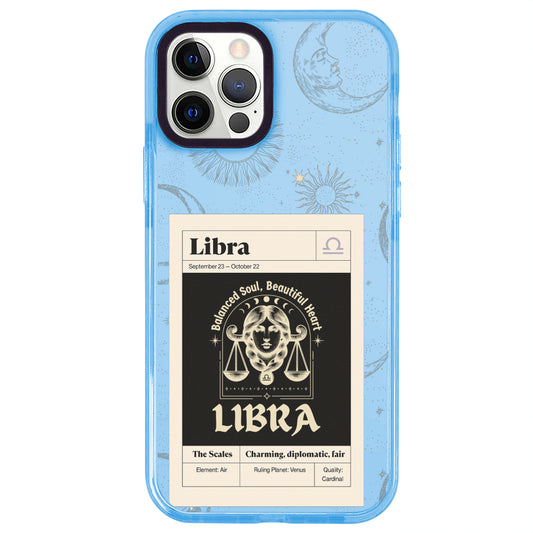 iPhone 12 Pro Terazi Burcu Sticker Mode Telefon Kılıfı - Azure