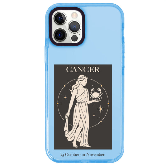 iPhone 12 Pro Yengeç Burcu History of Zodiac Telefon Kılıfı - Azure