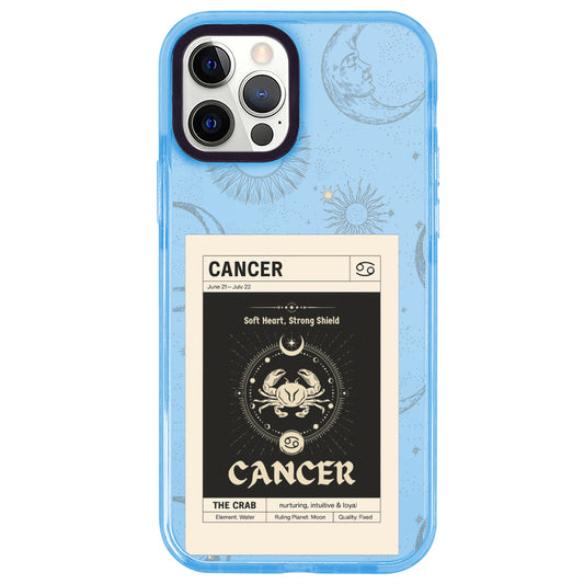 iPhone 12 Pro Yengeç Burcu Sticker Mode Telefon Kılıfı - Azure