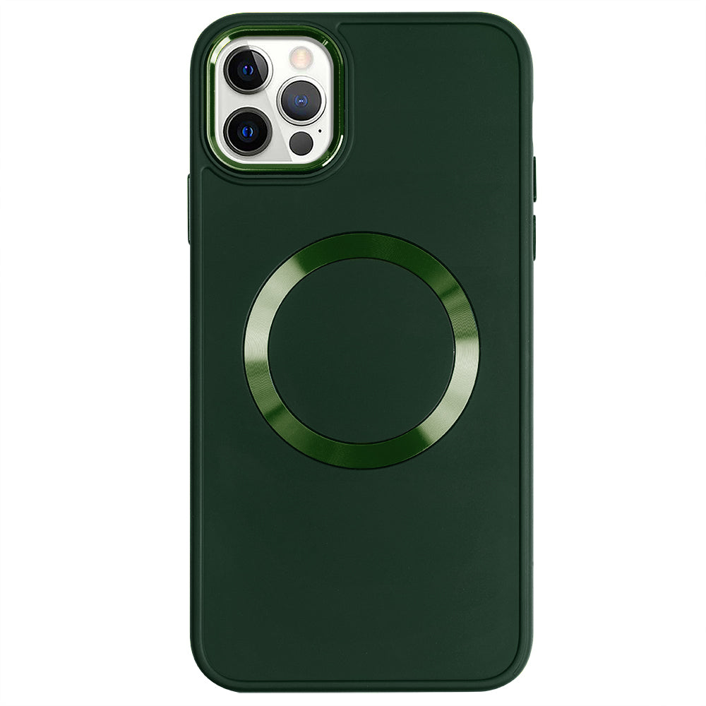 Apple iPhone 12 Pro Max Renkli Magsafe Case Haki