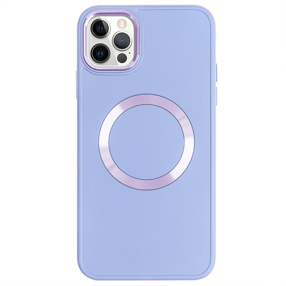 Apple iPhone 12 Pro Max Renkli Magsafe Case Lila