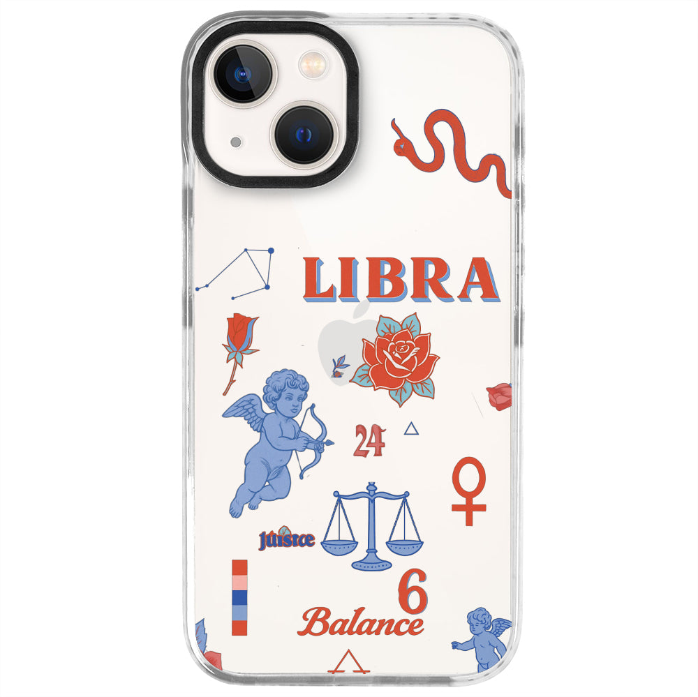 iPhone 13 Mini Terazi Burcu The Emperor Telefon Kılıfı - Beyaz